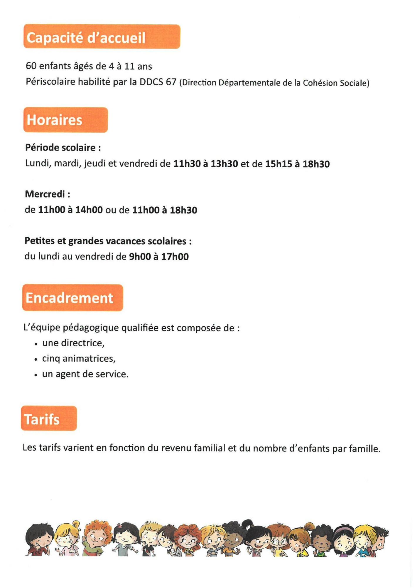 Informations sur le périscolaire de Weitbruch