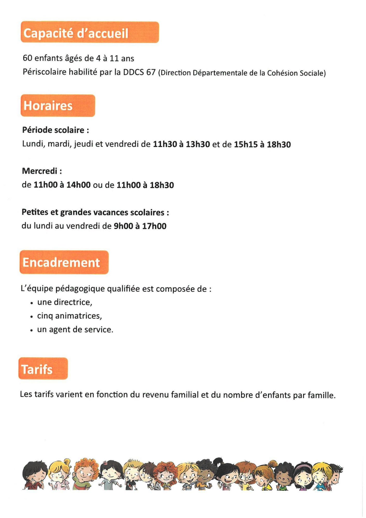 Informations sur le périscolaire de Weitbruch